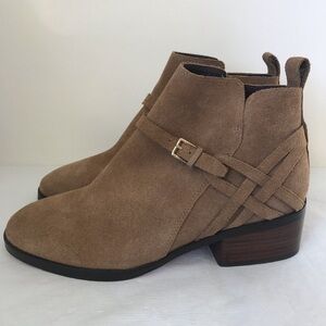 Cole Haan Suede Block Heel Ankle Booties